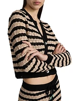 Orla Striped Pointelle Knit Cardigan