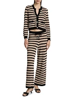Orla Striped Pointelle Knit Cardigan
