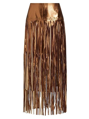 Karolina Studded Fringe Skirt