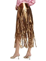 Karolina Studded Fringe Skirt