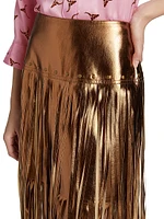 Karolina Studded Fringe Skirt