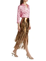 Karolina Studded Fringe Skirt