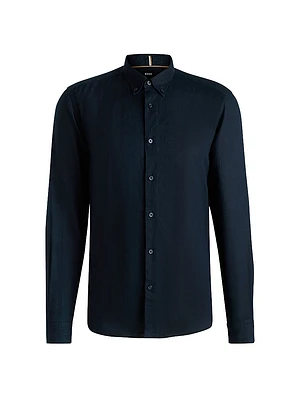Regular-Fit Button-Down Shirt Linen