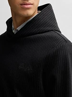 Regular-Fit Hoodie a Pinstripe Cotton