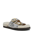 Yuki Metallic Leather Shearling Lined Flats