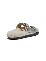 Yuki Metallic Leather Shearling Lined Flats