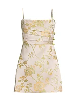 Mari Gathered Floral A-Line Minidress