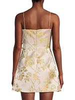 Mari Gathered Floral A-Line Minidress