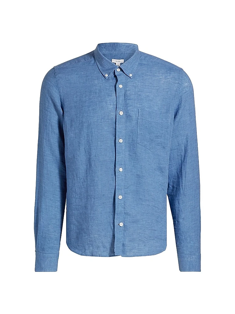 Queens Linen Button-Down Shirt