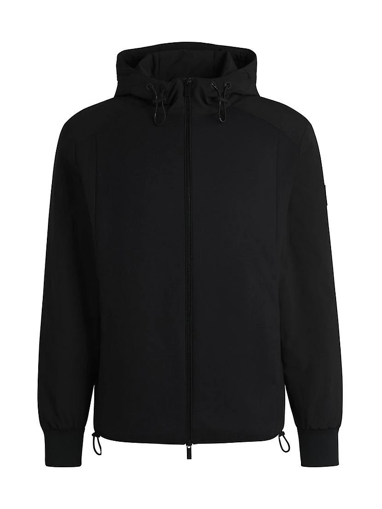 Hooded Regular-Fit Jacket Mixed Materials