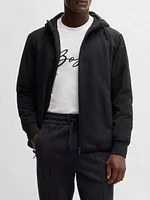 Hooded Regular-Fit Jacket Mixed Materials
