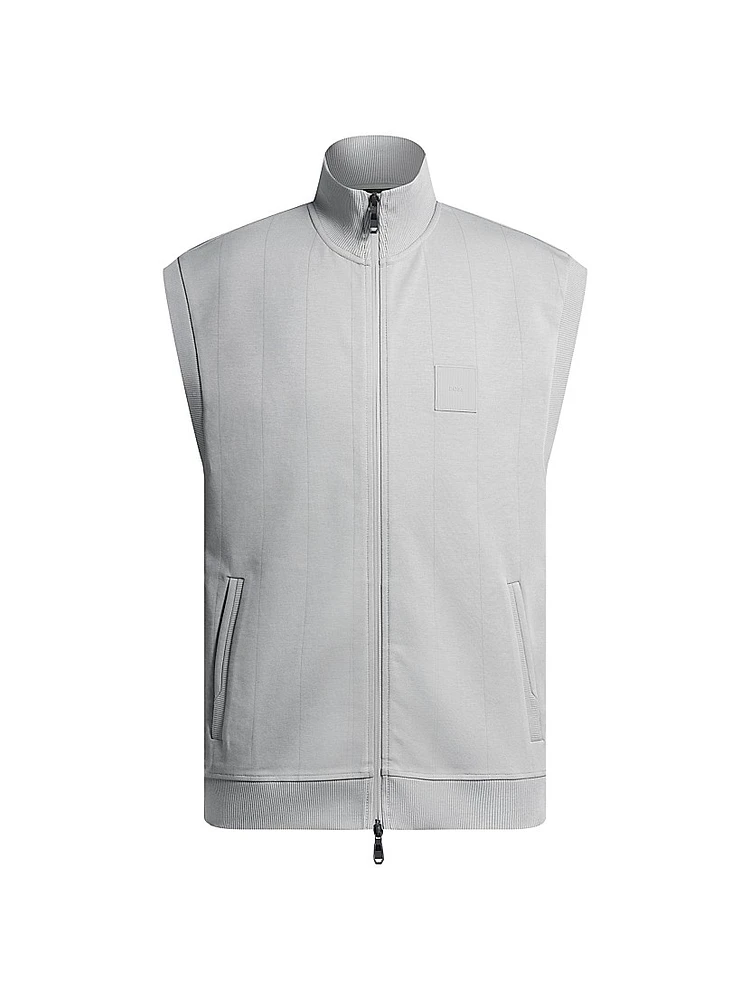 Sleeveless Zip-Up Sweatshirt Cotton