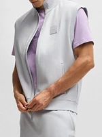 Sleeveless Zip-Up Sweatshirt Cotton