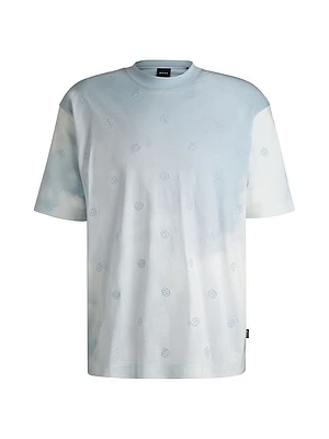Cloud-Artwork T-Shirt with Double B Monograms