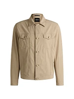Relaxed-Fit Overshirt Washable Stretch Fabric