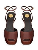 La Scandale Platform Sandals Smooth Leather