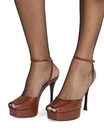 La Scandale Platform Sandals Smooth Leather