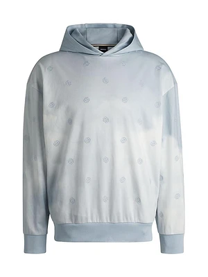Cloud-Artwork Hoodie with Double B Monograms