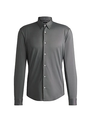 Slim-Fit Shirt Performance-Stretch Structured Fabric