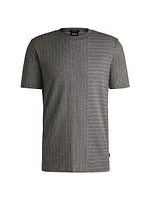 Mercerized-Cotton T-Shirt with Mixed Stripes