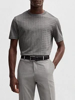 Mercerized-Cotton T-Shirt with Mixed Stripes