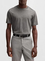 Mercerized-Cotton T-Shirt with Mixed Stripes