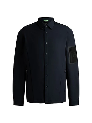 Relaxed-Fit Overshirt Water-Repellent Stretch Fabric