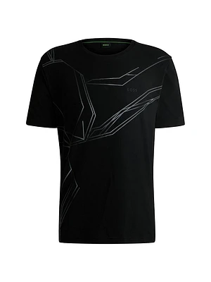 Stretch-Cotton T-Shirt with Degradé Print