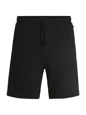 Stretch-Jersey Pajama Shorts with Embroidered Logo