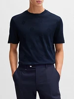 Mercerized-Cotton T-Shirt with Double B Monograms