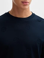 Mercerized-Cotton T-Shirt with Double B Monograms