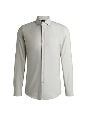 Slim-Fit Shirt a Structured Cotton Blend