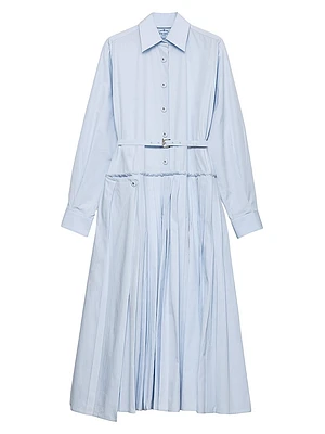 Pleated Poplin Dress