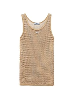 Sleeveless Cotton Mesh Top