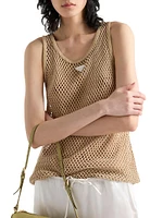 Sleeveless Cotton Mesh Top
