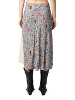 Jayla Soft British Flowers Midi-Skirt