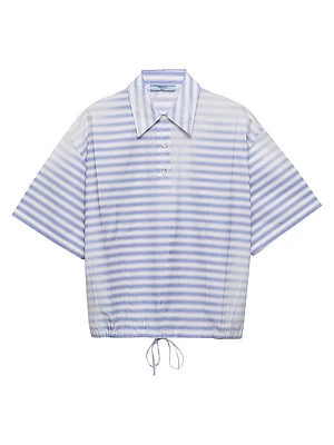 Striped Old Poplin Polo Shirt
