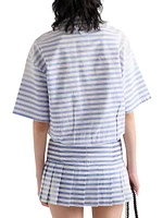 Striped Old Poplin Polo Shirt