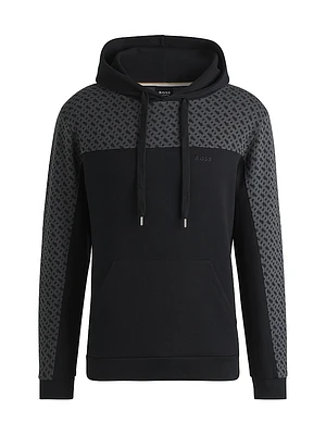 Hoodie with Monogram Pattern