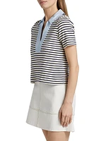 Melanie Striped Stretch Cotton Top