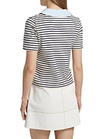 Melanie Striped Stretch Cotton Top