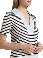 Melanie Striped Stretch Cotton Top