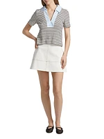 Melanie Striped Stretch Cotton Top
