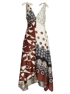 Mabel Printed Handkerchief Midi-Dress