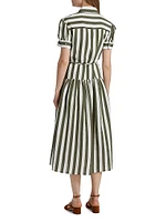 Carrington Seersucker Striped Midi-Dress