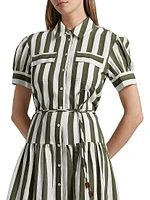 Carrington Seersucker Striped Midi-Dress