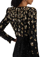 Bronze Embroidered Sequin Gown
