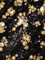 Bronze Embroidered Sequin Gown
