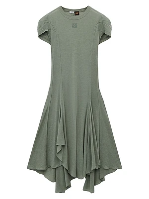 LOEWE x Paula's Ibiza Seamed Flared Midi-Dress