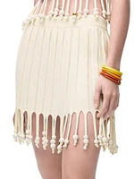 LOEWE x Paula's Ibiza Beaded Tassel Cotton Miniskirt